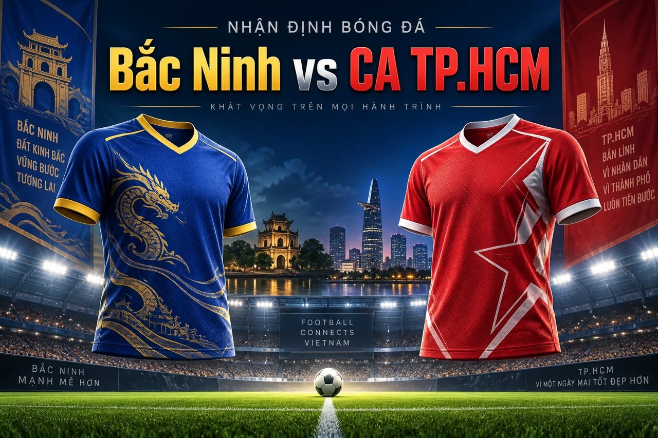 Ảnh minh họa trận đấu Bắc Ninh vs CA TP.HCM, không phải ảnh chụp trận đấu.